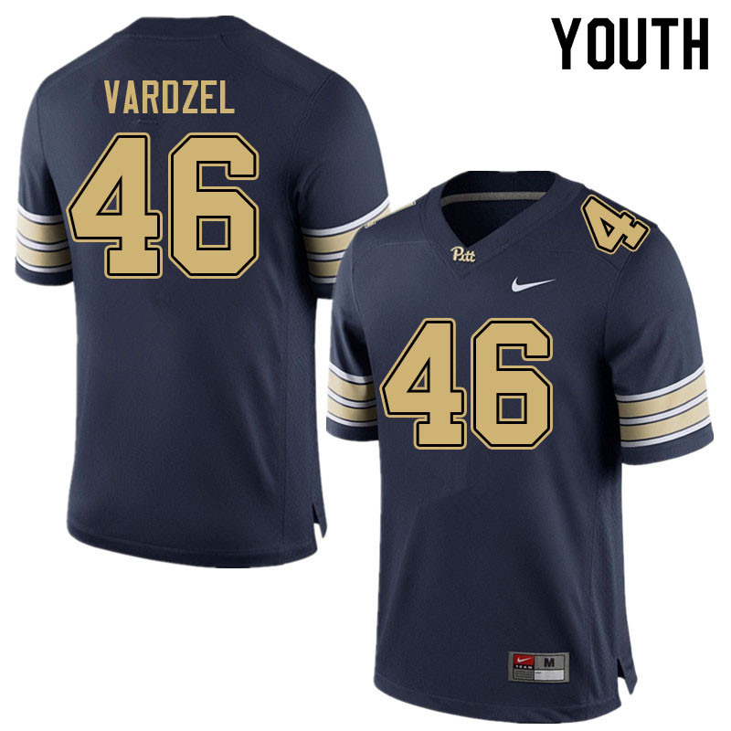 Youth #46 Peter Vardzel Pitt Panthers College Football Jerseys Sale-Navy